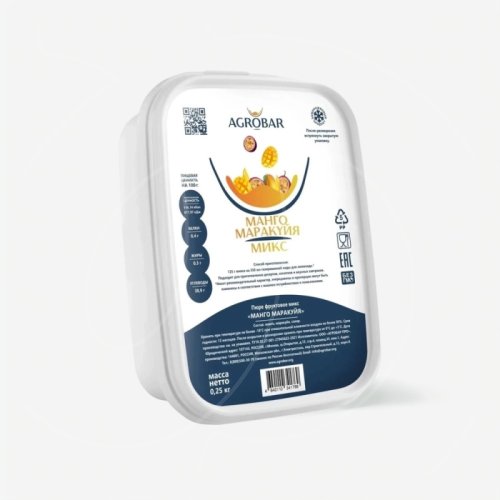 Пюре замороженное AGROBAR Манго-маракуйя 250 г 